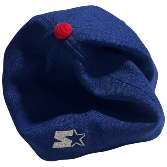 Vintage Chicago Cubs Starter Snapback Hat Blue Red 90s MLB Baseball - Picture 3 of 8